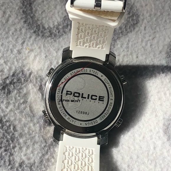 Police Men's Cyber Digital Chronograph Day-Date White Silicone Watch - Picture 6 of 8